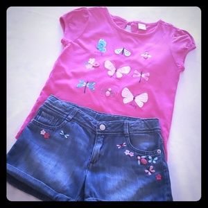 Gymboree Jean Shorts w/ Matching Shirt